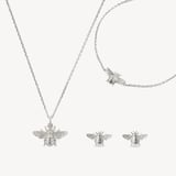 Bee Necklace, Bracelet & Earrings Set Sterling Silver 925