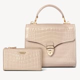 Mayfair® Coin & Card Wallet Soft Taupe Patent Croc