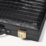 17-inch Backgammon Set Deep Shine Black Croc