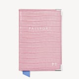 Passport Cover Deep Shine Powder Lilac Small Croc
