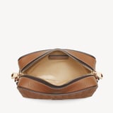 Camera Crossbody Tan Woven Leather