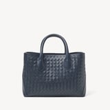 Midi London Tote French Navy Woven Leather