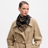 Savannah Silk Scarf Black & Gold Pure Silk