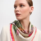 Tropical Garden Silk Scarf Ivory Pure Silk