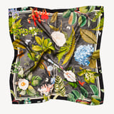 Secret Forest Silk Scarf Black Pure Silk