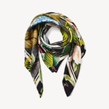 Secret Forest Silk Scarf Black Pure Silk