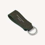 Small Leather Loop Keyring Forest Green Pebble