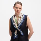 Tigers & Leopards Silk Scarf Soft Taupe Pure Silk