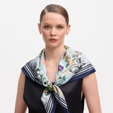 Tigers & Leopards Silk Scarf Teal Pure Silk