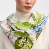 Secret Forest Silk Scarf Green Pure Silk