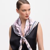 Tigers & Leopards Silk Scarf Lilac Pure Silk