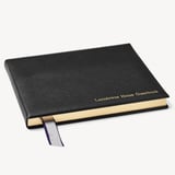 A4 Classic Leather Guest Book Black Pebble