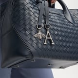 Midi London Tote French Navy Woven Leather