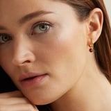 Gemstone Huggie Earrings Rhodolite Garnet & 18ct Gold Vermeil