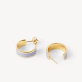 Enamel Hoop Earrings Lavender Enamel & 18ct Gold Plated 