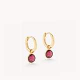 Gemstone Huggie Earrings Rhodolite Garnet & 18ct Gold Vermeil