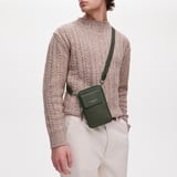 Reporter Crossbody Phone Bag Forest Green Pebble
