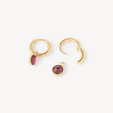 Gemstone Huggie Earrings Rhodolite Garnet & 18ct Gold Vermeil