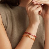 Thin Love Hearts Bangle Cardinal Red Enamel & 18ct Gold Plated