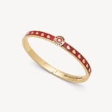 Thin Love Hearts Bangle Cardinal Red Enamel & 18ct Gold Plated