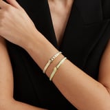 Thin Love Hearts Bangle Ivory Enamel & 18ct Gold Plated