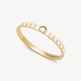 Thin Love Hearts Bangle Ivory Enamel & 18ct Gold Plated