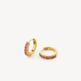 Pave Huggie Earrings Rhodolite Garnet & 18ct Gold Vermeil