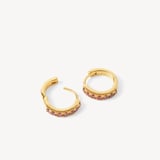 Pave Huggie Earrings Rhodolite Garnet & 18ct Gold Vermeil