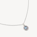 Gemstone Pendant Necklace Rainbow Moonstone & Sterling Silver 925