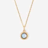Gemstone Pendant Necklace Rainbow Moonstone & 18ct Gold Vermeil