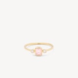 Set of 3 Gemstone Rings Swiss Blue Topaz, Rainbow Moonstone & Rose Quartz
