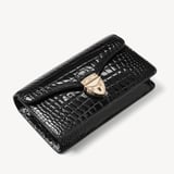 Mayfair®Clutch Black Patent Croc