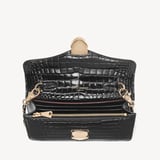 Mayfair®Clutch Black Patent Croc
