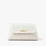 Sunrise Sunset Clutch Chalk White Woven Leather