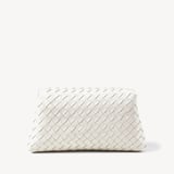 Sunrise Sunset Clutch Chalk White Woven Leather