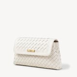 Sunrise Sunset Clutch Chalk White Woven Leather