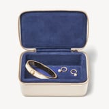 Medium Travel Jewellery Case Ivory Pebble