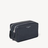 Double Zip Mount Street Wash Bag Navy Pebble
