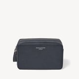 Double Zip Mount Street Wash Bag Navy Pebble
