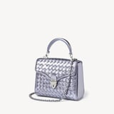 Midi Mayfair® Blue Metallic Woven Leather