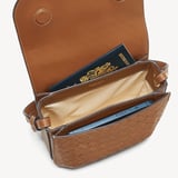 Ella Crossbody Tan Woven Leather