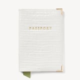 Passport Cover Deep Shine Chalk White Small Croc