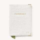 Passport Cover Deep Shine Chalk White Small Croc