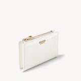 Mayfair® Coin & Card Wallet Deep Shine Chalk White Small Croc