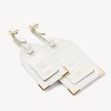 Set of 2 Luggage Tags Deep Shine Chalk White Small Croc