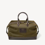 Men's Weekend Bag Olive Nylon Canvas with Leather Trim