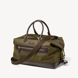 Men's Weekend Bag Olive Nylon Canvas with Leather Trim
