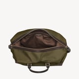 Men's Weekend Bag Olive Nylon Canvas with Leather Trim