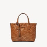 Small Island Tote Tan Woven Leather