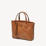 Small Island Tote Tan Woven Leather